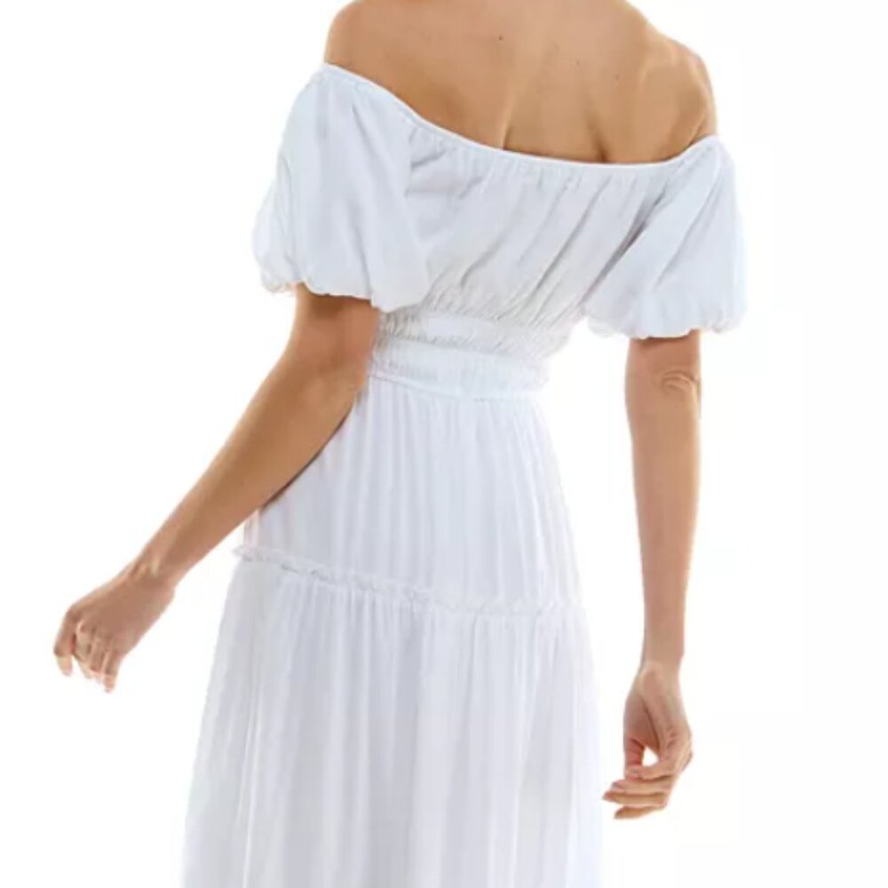 Francesca’s Trixxi White Tiered Dress Size M - Picture 2 of 8